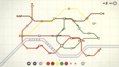 Procedurally generated maps: Each playthrough of Mini Metro generates a new city map, ensuring that the game remains fresh and unpredictable.